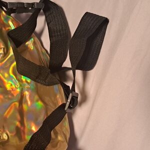 Holographic Gold Backpack with Black Straps